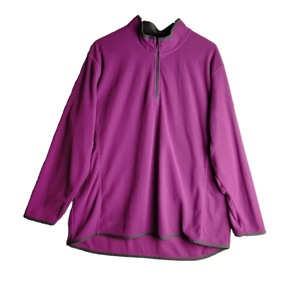 Tri Mountain womans wine colored 1/4 zip pull over sweatshirt XXL arm pocket
